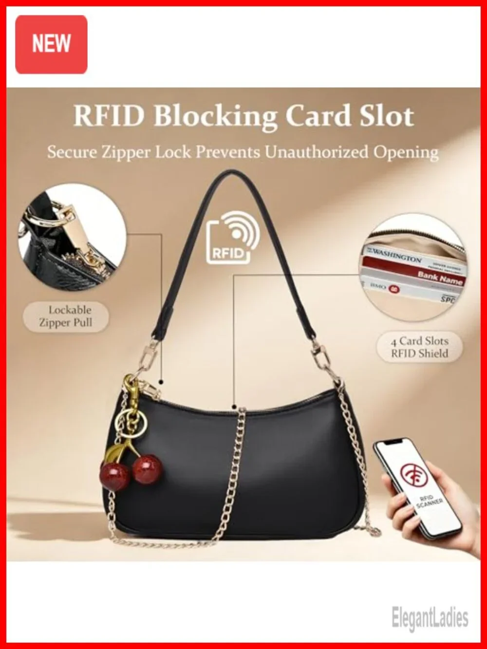 PU Leather Shoulder Bag Small Hobo Crossbody Clutch Purse